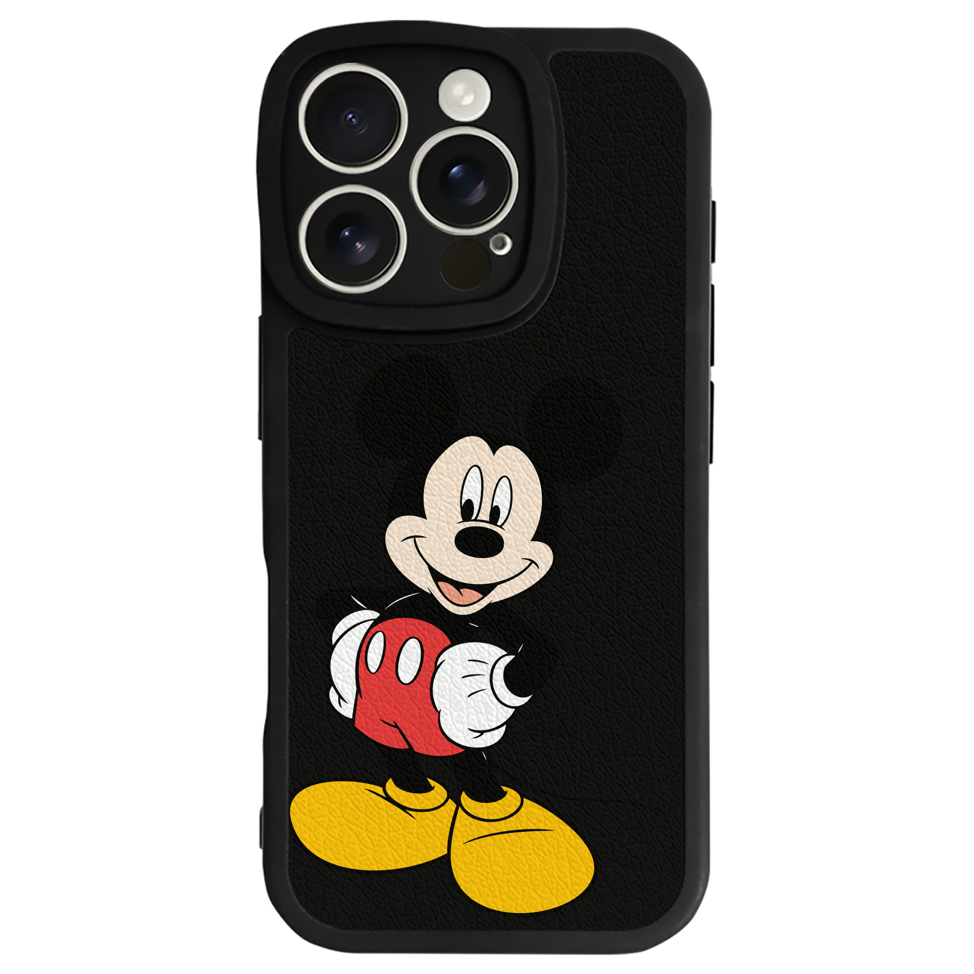 （画像用） ミッキーマウス Mickey Mouse 【iPhone 16シリーズ対応】シリコンスマホケース（レザー調） 材質：シリコン